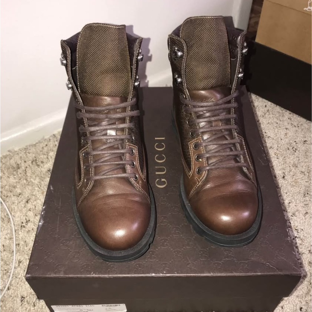 Gucci Men's Dark Brown Leather Boots